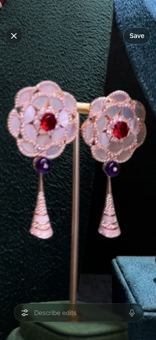 Rose Fan Necklace & Earrings Set